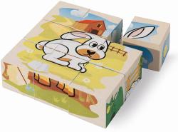 Eichhorn DŘEVO Obrázkové kostky kubus zvířátka farma set 9ks