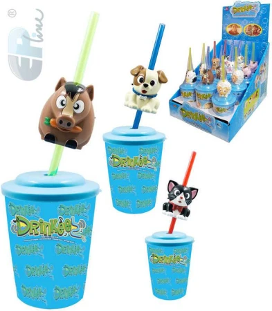 EPEE EP line Drinkeez set kelímek + brčko se zvířátkem na baterie Zvuk 8 druhů EPEE EP line Drinkeez set kelímek + brčko se zvířátkem na baterie Zvuk 8 druhů
