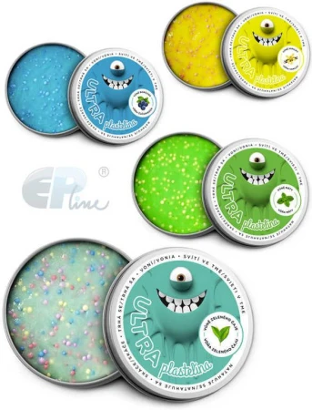 EPEE EP line Inteligentní plastelína 50g chytrá hmota svítí ve tmě s vuní a glitry s kuličkami