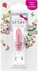 EP line LUKKY Rtěnka dětská se třpytkami příchuť jahoda Růžová na kartě EP line LUKKY Rtěnka dětská se třpytkami příchuť jahoda Růžová na kartě