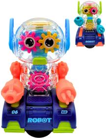 EP line Robot s ozubenými kolečky narážecí na baterie Světlo Zvuk 2 barvy EP line Robot s ozubenými kolečky narážecí na baterie Světlo Zvuk 2 barvy