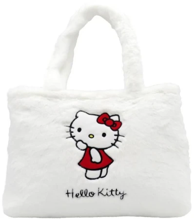 EPEE EP Line Taška bílá kočička Hello Kitty plyšová velká 40x27cm na zip