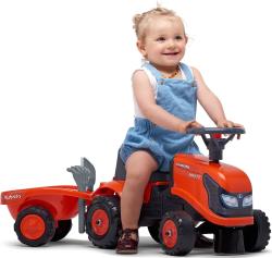 Falk 260C Baby Kubota ride-on traktor s přívěsem, hrábě lopata