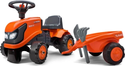 Falk 260C Baby Kubota ride-on traktor s prívesom, hrábě lopata Falk 260C Baby Kubota ride-on traktor s prívesom, hrábě lopata