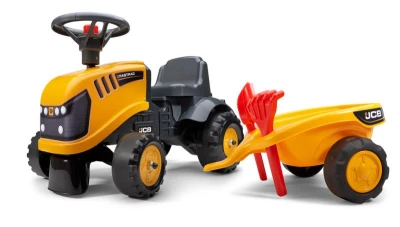 Falk Odrážadlo 215C Baby JCB žltý s vlečkou a lopatkou s hrabličkami Falk Odrážadlo 215C Baby JCB žltý s vlečkou a lopatkou s hrabličkami