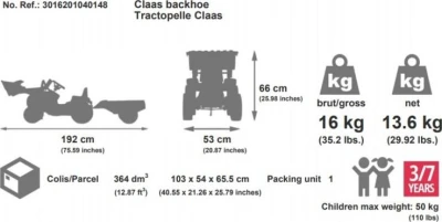Falk Šliapací traktor 1040 Clas Arion 430 s nakladačom a vlečkou