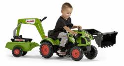 Falk Šlapací traktor 2040N Claas Arion 410 s nakladačem, rypadlem a vlečkou