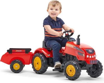 Falk Šliapací traktor 2046AB X-Tractor s vlečkou a otváracou kapotou - červený