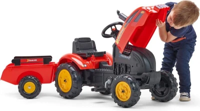 Falk Šliapací traktor 2046AB X-Tractor s vlečkou a otváracou kapotou - červený