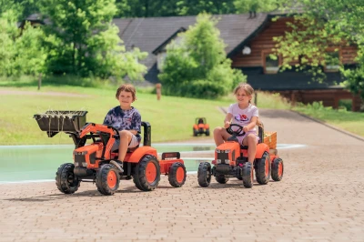 Falk Šlapací traktor 2060AB Kubota M6 s vlečkou