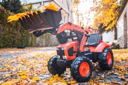 Falk šlapací traktor 2090W Kubota s přední a zadní lžící a přívěsem