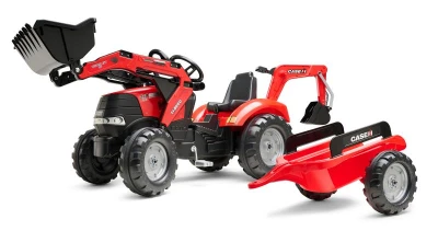 Falk Šliapací traktor 996Y Case IH s nakladačom, rýpadlom a vlečkou Falk Šliapací traktor 996Y Case IH s nakladačom, rýpadlom a vlečkou