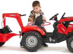 Falk Šlapací traktor 996Y Case IH s nakladačem, rýpadlem a vlečkou