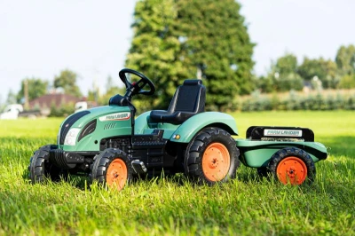 Falk Šlapací traktor 1054AB - Farm Lander s vlečkou - zelený