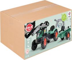 Falk Šlapací traktor Vintage 2054N se lžící, bagrem a přívěsem, zelený
