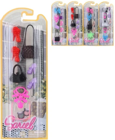 Fashion doplňky pro panenku plast 4 druhy na kartě Fashion doplňky pro panenku plast 4 druhy na kartě