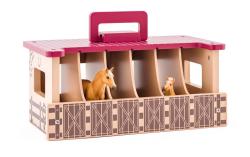 FAUNICA Stáj se dvěma koňmi Herní set