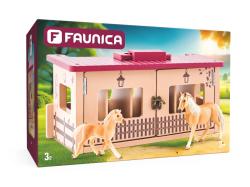 FAUNICA Stáj se dvěma koňmi Herní set