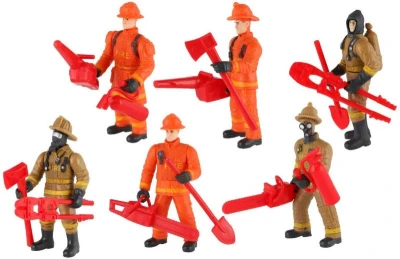 Figurka hasič 10cm set s doplňky různé druhy plast