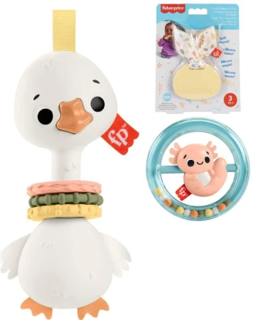 Fisher Price Baby kousátko / chrastítko zvířátko 3 druhy pro miminko Fisher Price Baby kousátko / chrastítko zvířátko 3 druhy pro miminko