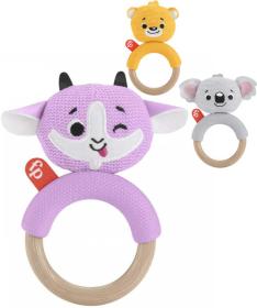 Fisher Price Baby kousátko kroužek bavlněné zvířátko 3 druhy pro miminko