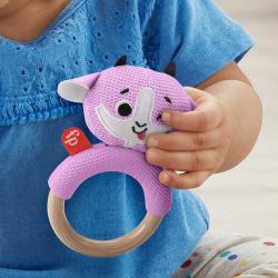 Fisher Price Baby kousátko kroužek bavlněné zvířátko 3 druhy pro miminko