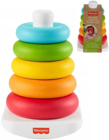 Fisher Price Baby kroužky navlékací stohovací na tyči ECO pro miminko Fisher Price Baby kroužky navlékací stohovací na tyči ECO pro miminko