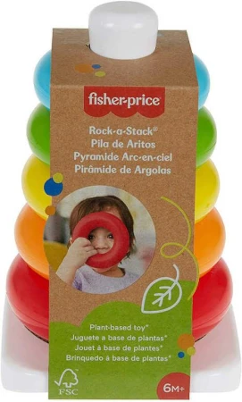 Fisher Price Baby kroužky navlékací stohovací na tyči ECO pro miminko
