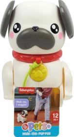 Fisher Price Baby pes mopslík chodící tahací na kolečkách plast