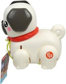 Fisher Price Baby pes mopslík chodící tahací na kolečkách plast