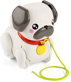 Fisher Price Baby pes mopslík chodící tahací na kolečkách plast