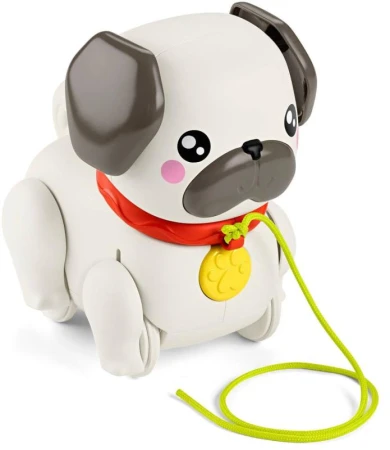 Fisher Price Baby pes mopslík chodící tahací na kolečkách plast