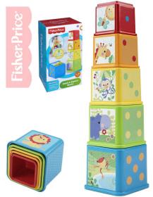 Fisher Price Baby věž plastová se zvířátky a čísly kostky pro miminko