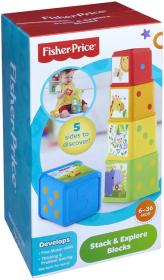 Fisher Price Baby věž plastová se zvířátky a čísly kostky pro miminko