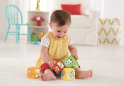 Fisher Price Baby věž plastová se zvířátky a čísly kostky pro miminko