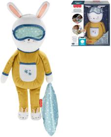 Fisher Price Baby zajíček textilní usínáček na spinkání na baterie Světlo Zvuk