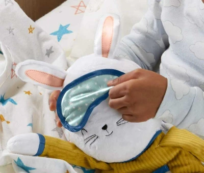 Fisher Price Baby zajíček textilní usínáček na spinkání na baterie Světlo Zvuk