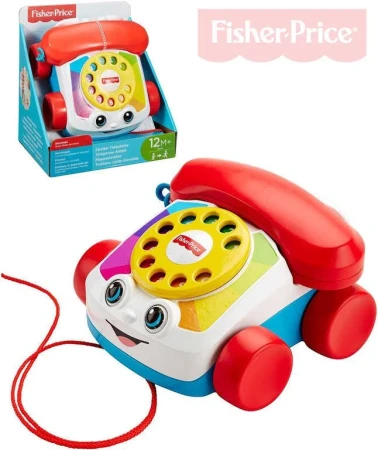 Fisher Price Telefon baby klasický tahací s obličejem pohyblivé oči pro miminko Fisher Price Telefon baby klasický tahací s obličejem pohyblivé oči pro miminko