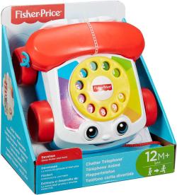 Fisher Price Telefon baby klasický tahací s obličejem pohyblivé oči pro miminko