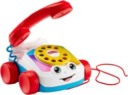 Fisher Price Telefon baby klasický tahací s obličejem pohyblivé oči pro miminko