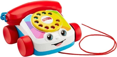 Fisher Price Telefon baby klasický tahací s obličejem pohyblivé oči pro miminko