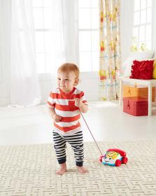 Fisher Price Telefon baby klasický tahací s obličejem pohyblivé oči pro miminko