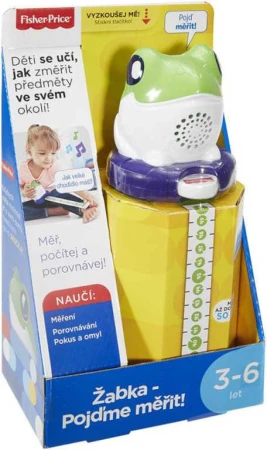 Fisher Price Žabka Nauč se měřit na baterie svinovací metr Zvuk plast