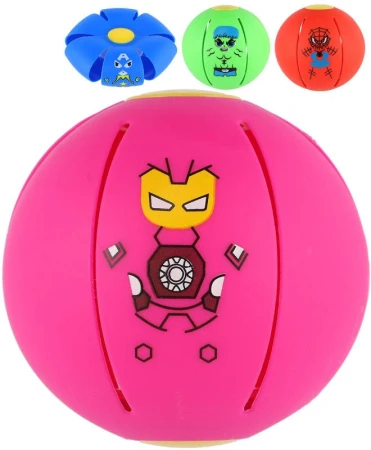 Flat Ball Hoď disk, chyť míč! disk 8cm měnící se v míč s obrázkem 4 barvy 2v1 Flat Ball Hoď disk, chyť míč! disk 8cm měnící se v míč s obrázkem 4 barvy 2v1