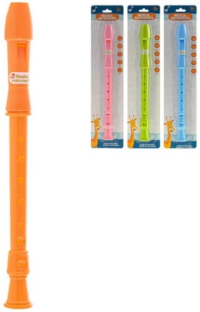 Flétna dětská plastová 31cm 4 barvy (hudební nástroje)