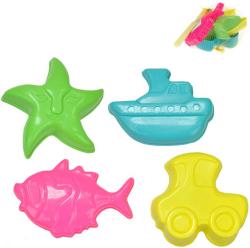 Formičky barevné 11-13cm bábovičky na písek set 4ks