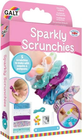 GALT Třpytivé gumičky do vlasů Scrunchies kreativní set výroba gumiček GALT Třpytivé gumičky do vlasů Scrunchies kreativní set výroba gumiček