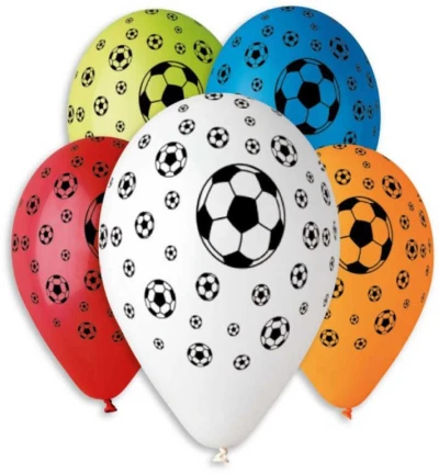 GEMAR Balónek nafukovací 30cm potisk FOTBAL set 5ks různé barvy v sáčku GEMAR Balónek nafukovací 30cm potisk FOTBAL set 5ks různé barvy v sáčku
