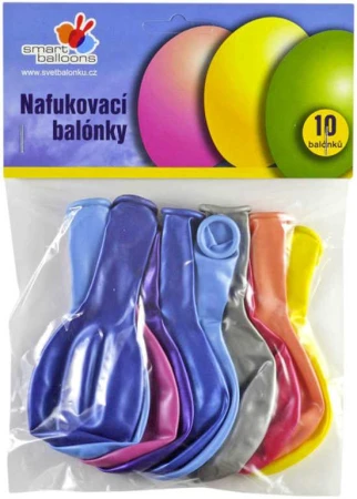 Gemar Balónky nafukovací 26cm Metalické barevné set 10ks v sáčku