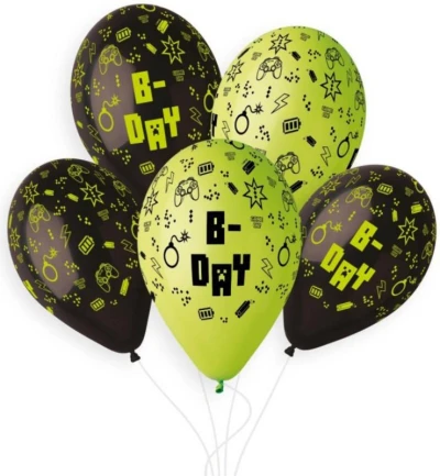 Gemar Balóniky nafukovacie 26cm potlač narodeniny HAPPY B-DAY set 5ks Gemar Balóniky nafukovacie 26cm potlač narodeniny HAPPY B-DAY set 5ks